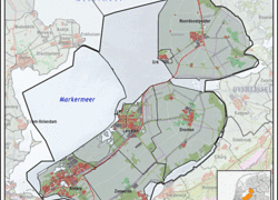 De provincie Flevoland op een landkaart